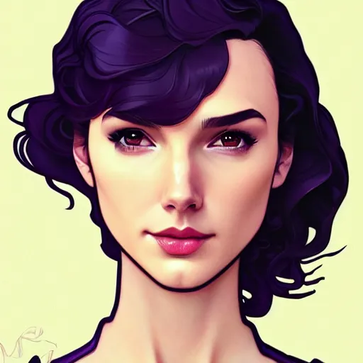 Prompt: a beautiful gal gadot as an superhero winona ryder fighting crime, art by ilya kuvshinov and lois van baarle and alphonse mucha and ross tran and range murata and artgerm, digital art, highly detailed, profile picture, intricate, sharp focus, trending on artstation hq, deviantart, pinterest, unreal engine 5, 4 k uhd image