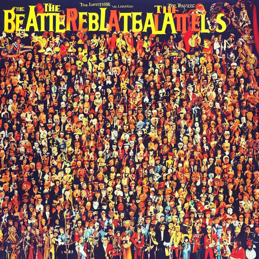 Image similar to the beatles sgt. pepper's lonely hearts club band album cover