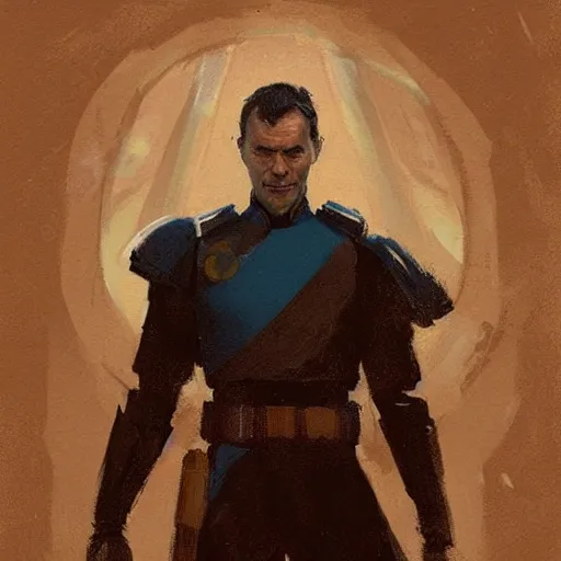 Prompt: portrait of a man by greg rutkowski, great admiral thrawn from star wars, blue skin, short black hair in military style, tall, star wars expanded, universe, he is about 5 0 years old, wearing white colored imperial admiral uniform, artstation hq