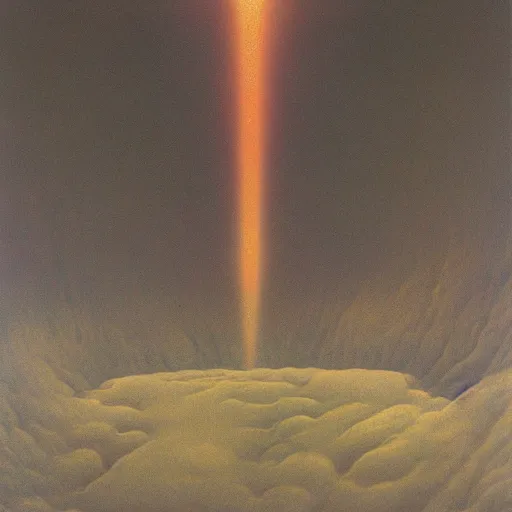 Image similar to the beginning of universe by zdzisław beksinski, oil on canvas