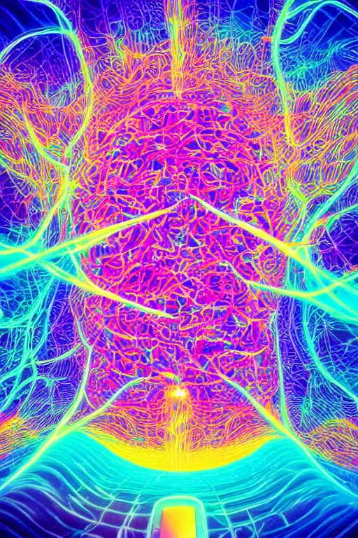 Prompt: an impossible digital art close - up painting of a hyper - psychedelic brain synapse, beeple and jean giraud, conceptual, abstract symmetrical geometrical shapes, cinema 4 d