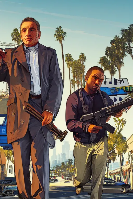 Prompt: beautiful gta v cover, concept art, robert deniro