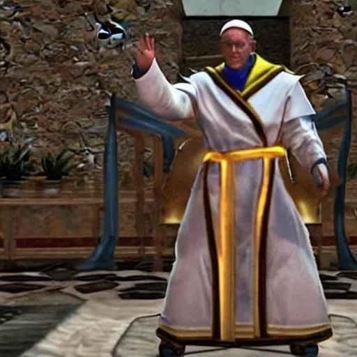 Prompt: the pope as a mortal kombat character