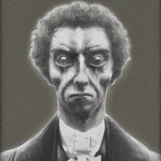 Image similar to alexander pushkin the zombie, realistic