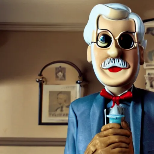 Image similar to colonel sanders in coraline