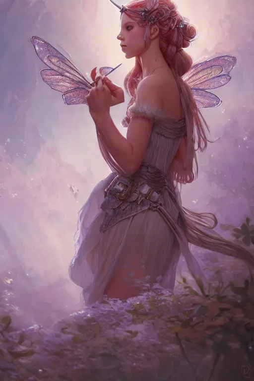 Image similar to fairy princess, highly detailed, d & d, fantasy, highly detailed, digital painting, trending on artstation, concept art, sharp focus, illustration, art by artgerm and greg rutkowski and magali villeneuve