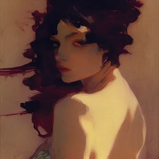 Image similar to portrait of a beautiful woman, intricate, elegant, highly detailed, greg manchess, mucha, liepke, ruan jia, jeffrey catherine jones, ridley scott