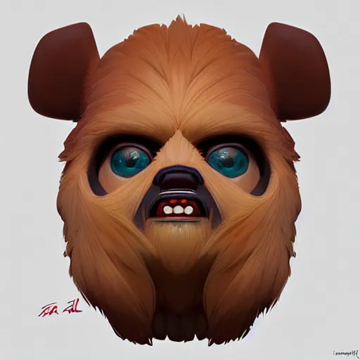 Image similar to face icon stylized minimalist ewoks, loftis, cory behance hd by jesper ejsing, by rhads, makoto shinkai and lois van baarle, ilya kuvshinov, rossdraws global illumination