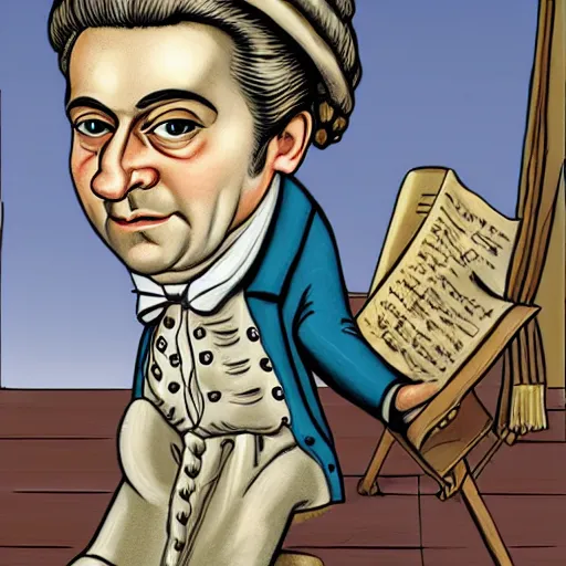 Image similar to boardwalk caricature of Mozart