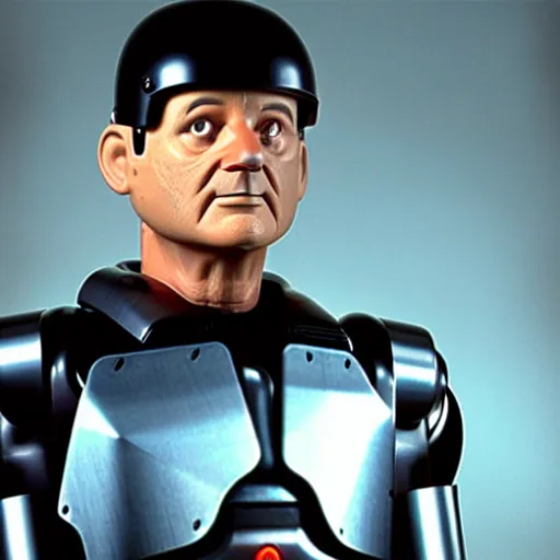 Prompt: bill murray as robocop