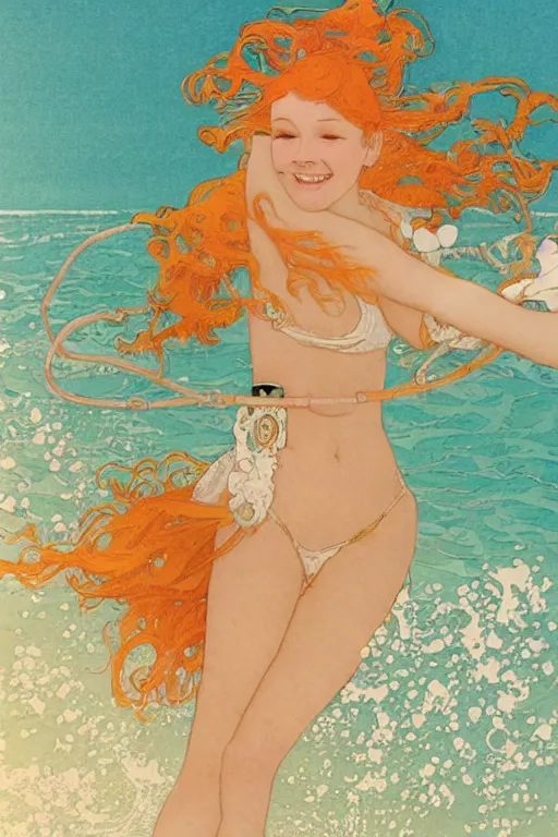 woman on an italian beach, by milo manara, Stable Diffusion