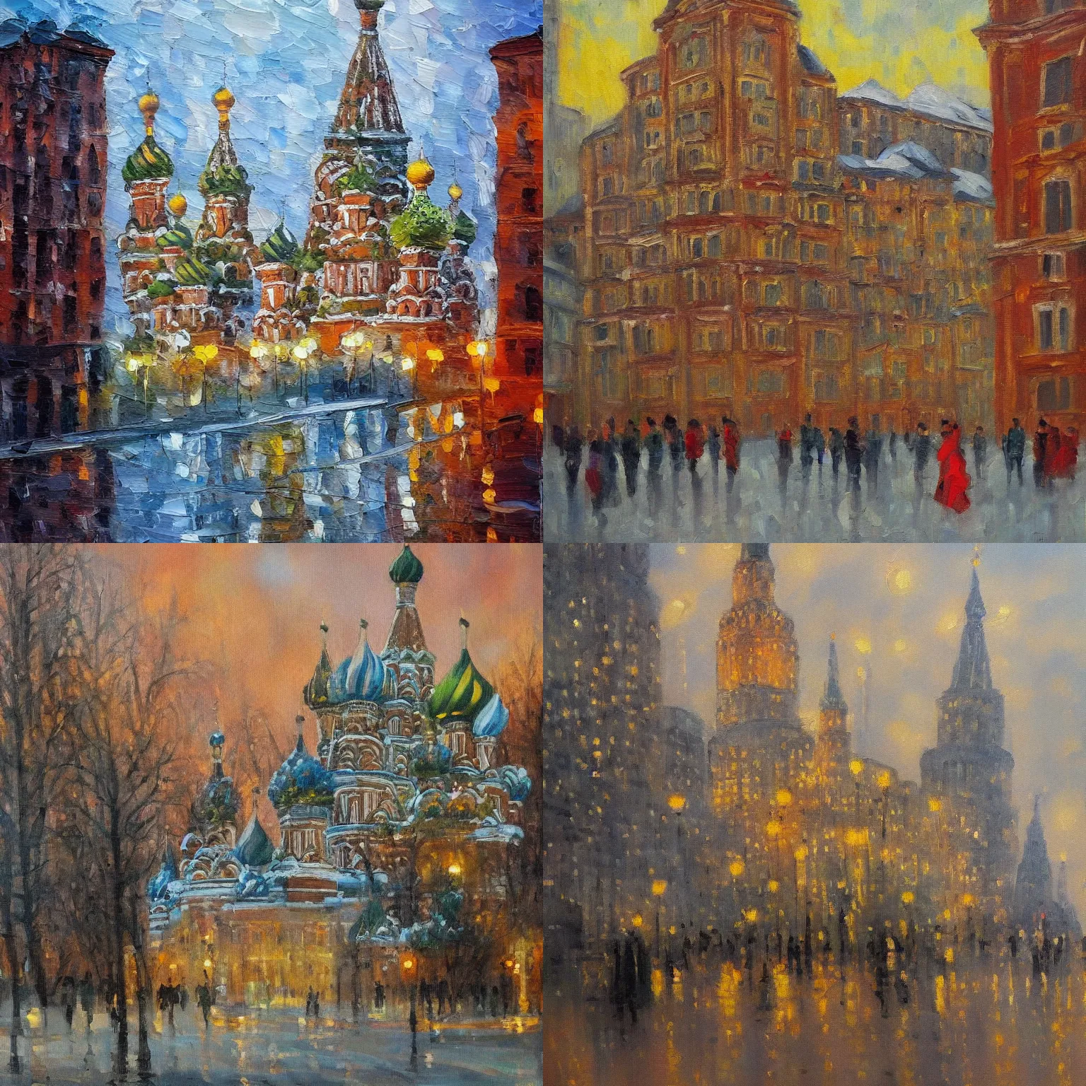 Prompt: an oil painting of Russian building in style of impressionism