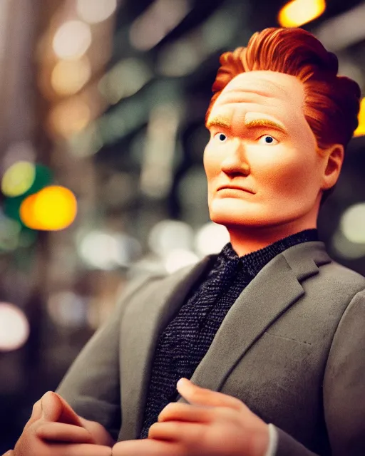 Image similar to A photo of Conan O'Brien , highly detailed, trending on artstation, bokeh, 90mm, f/1.4