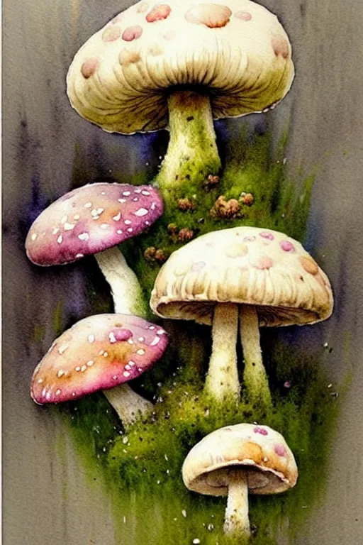 Image similar to soft muted colors!!!!!! ( ( ( ( ( ( watercolor giant flowers, giant mushrooms, moss granular dripping running. ) ) ) ) ) ) ) ) by jean baptiste monge!!!!!!!!!!!!!!!!!!!!!!!!!!!!!!