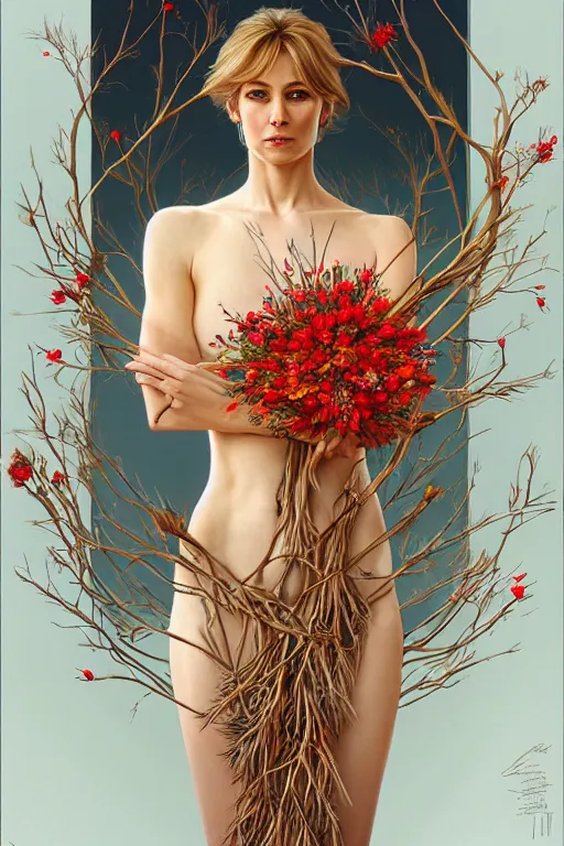 Prompt: symmetry!! full body portrait!!!! of a beautiful!!!! donald trump, pretty face, decorated with twigs and flowers, intricate, elegant, highly detailed, digital painting, artstation, concept art, smooth, sharp focus, illustration, art by artgerm and greg rutkowski and alphonse mucha, 8 k