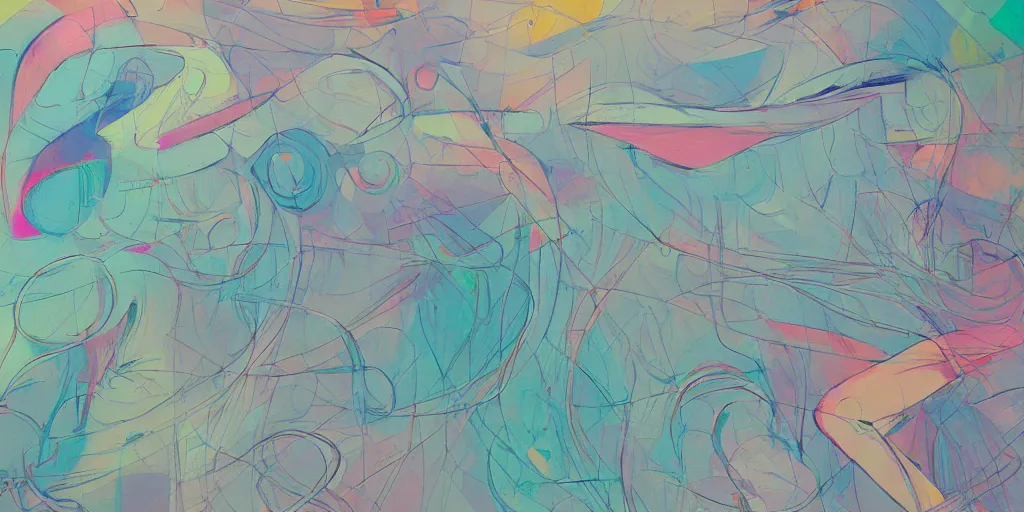 Image similar to an abstract rendering of abstraction pastel colors by James Jean, trending on artstation