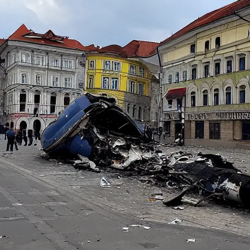 Image similar to plane crashing on the city center of cluj napoca