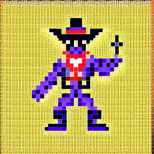 Prompt: Polygon Cowboy, pixel art