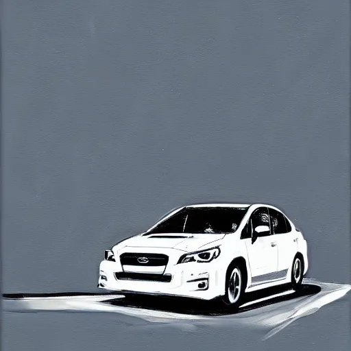 Prompt: white Subaru WRX, abstract painting