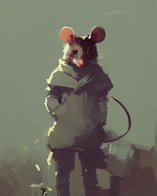 Prompt: cute mouse portrait, ismail inceoglu