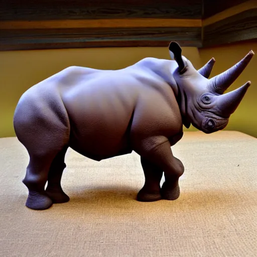Image similar to a rhino made of chocolate, a chocolate rhino