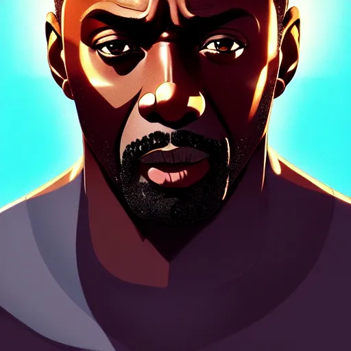 Image similar to idris elba, portrait shinkai makoto studio ghibli studio key hideaki anno sakimichan stanley artgerm lau rossdraws james jean marc simonetti elegant highly detailed digital painting artstation pixiv