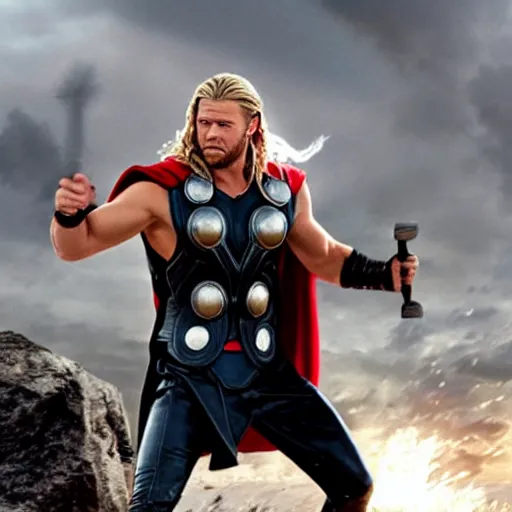 Prompt: thor as the rock