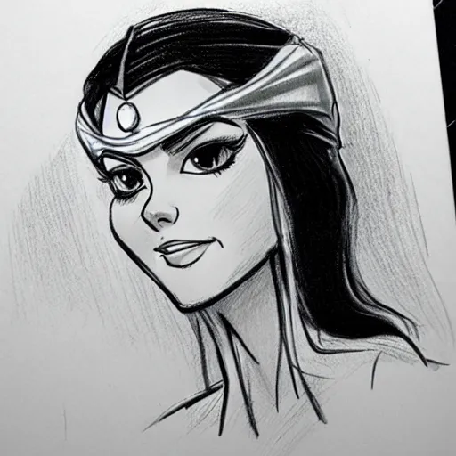 Image similar to milt kahl sketch of victoria justice as princess padme from star wars episode 3