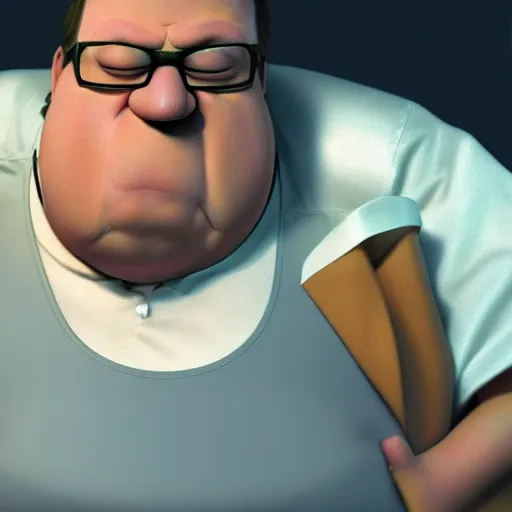 Prompt: hyperrealistic mixed media image of peter griffin from family guy, stunning 3 d render inspired art by istvan sandorfi and greg rutkowski, perfect facial symmetry, realistic, highly detailed attributes and atmosphere, dim volumetric cinematic lighting, 8 k octane extremely hyper - detailed render, post - processing, masterpiece,