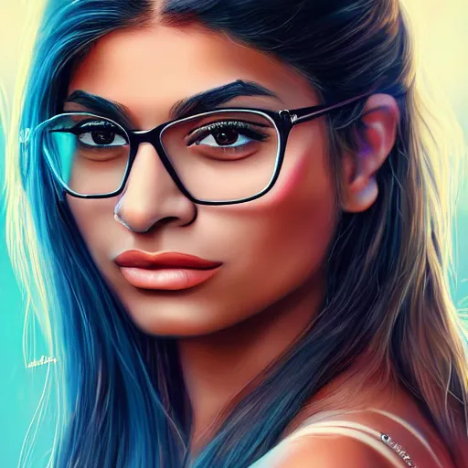 Prompt: mia khalifa as teen girl, long hair, gorgeous, amazing, elegant, intricate, highly detailed, digital painting, artstation, concept art, sharp focus, illustration, art by Ross tran