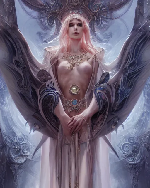 Image similar to incubus, opal robes, beautiful, fantasy, super detailed, ornate, by stjepan sejic, lorandesore, greg rutkowski, symmetry, 8 k, sharp focus