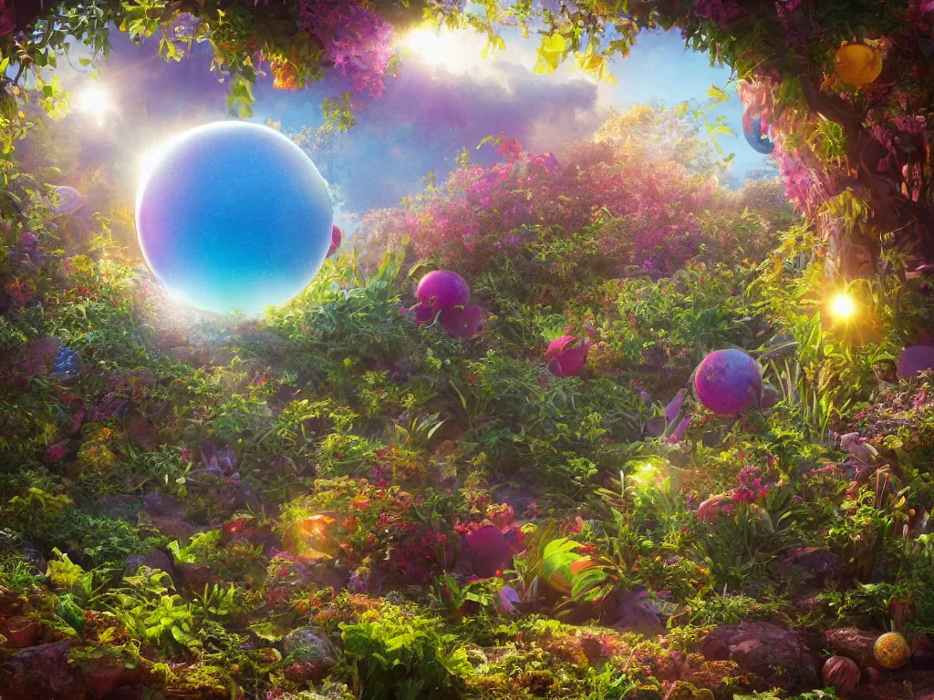 Prompt: sunlight study, the universe is a spheroid region 7 0 5 meters in diameter, art nouveau, by rachel ruysch and ( ( ( ( ( lisa frank ) ) ) ) ), 8 k, sharp focus, octane render, kauai