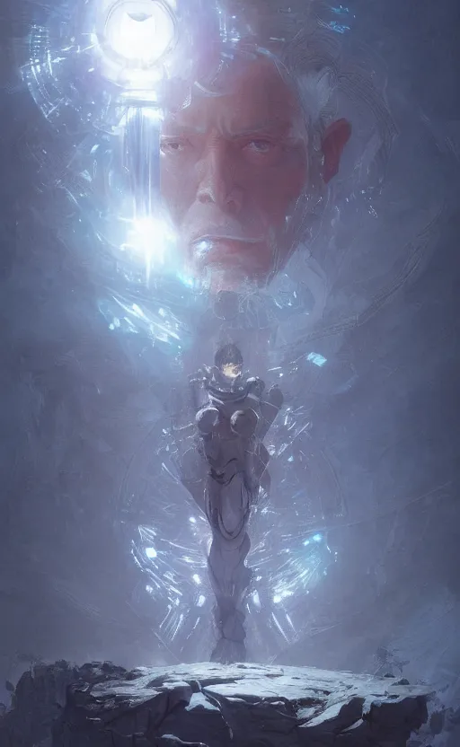 Prompt: energy crystal with white pulsing light, solar field plains, front game card, drark, marvel comics, dark, intricate, highly detailed, smooth, artstation, digital illustration by ruan jia and mandy jurgens and artgerm and wayne barlowe and greg rutkowski and zdislav beksinski