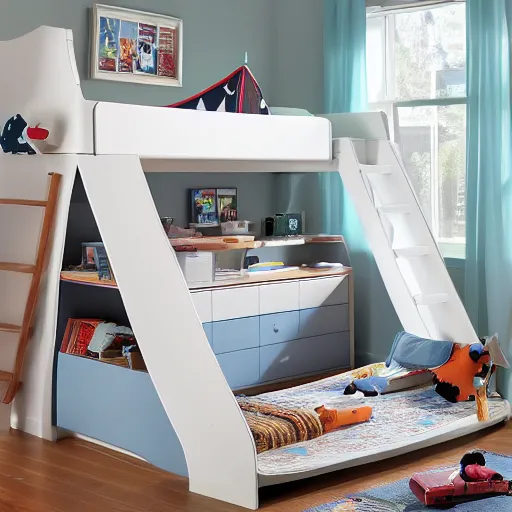 Image similar to kids bed shaped as a sailboat