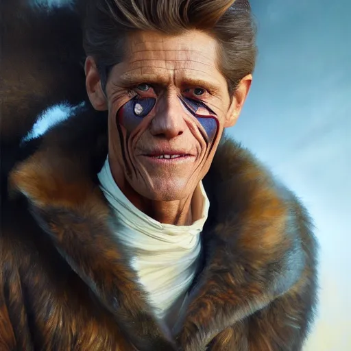 Prompt: epic portrait of willem dafoe, detailed, digital painting, artstation, concept art, donato giancola, joseph christian leyendecker, wlop, boris vallejo, breathtaking, high details, extremely detailed, establishing shot, artistic, hyper realistic, octane render