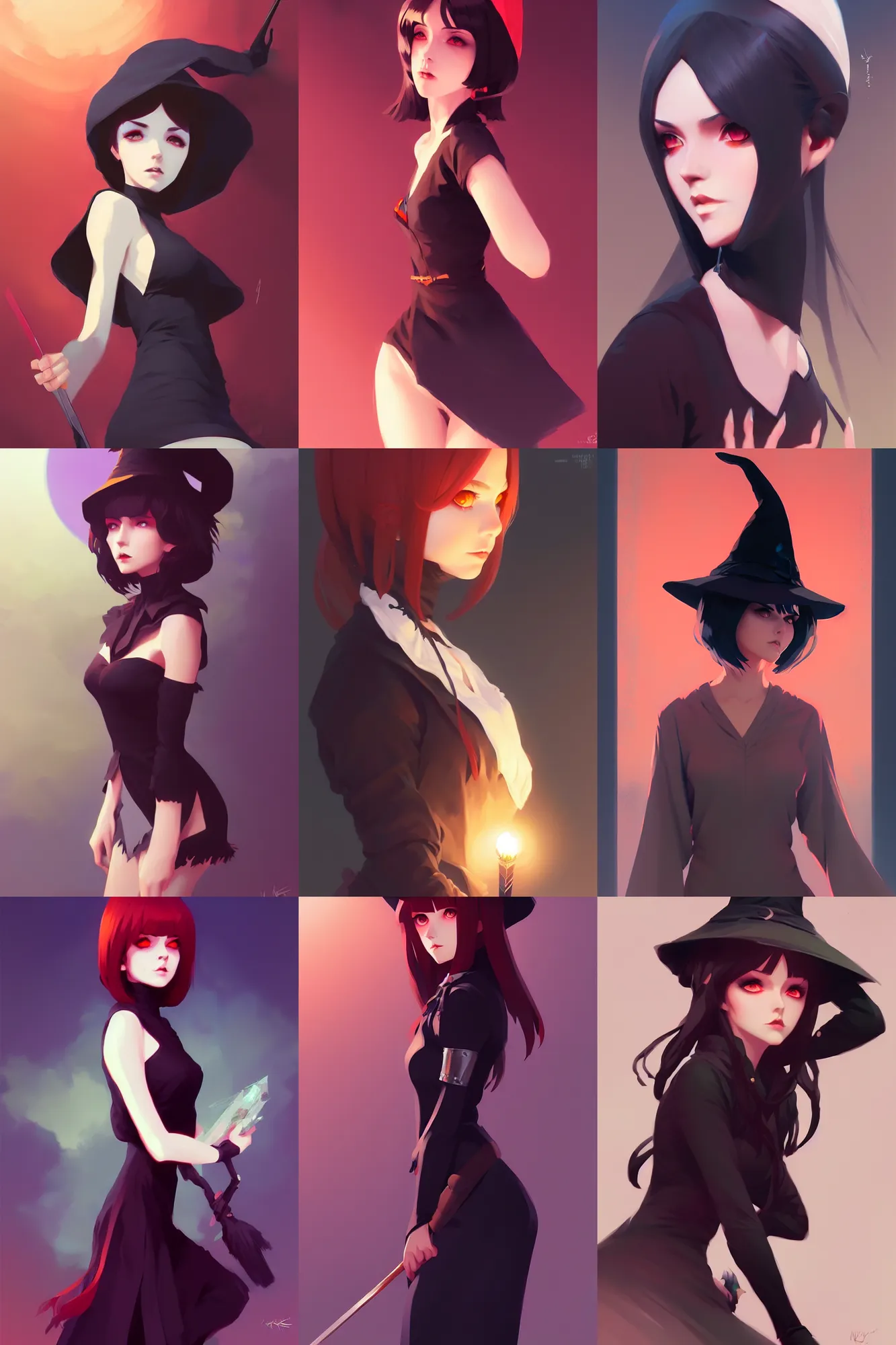 Prompt: gorgeous witch by ilya kuvshinov, krenz cushart, Greg Rutkowski, trending on artstation