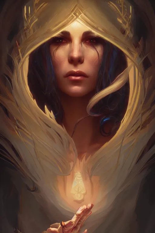 Prompt: beautiful sorceress, accurate anatomy, only two hands, highly detailed, digital painting, artstation, concept art, smooth, sharp focus, illustration, Unreal Engine 5, 8K, art by ross tran and greg rutkowski and alphonse Mucha and Frank Frazetta