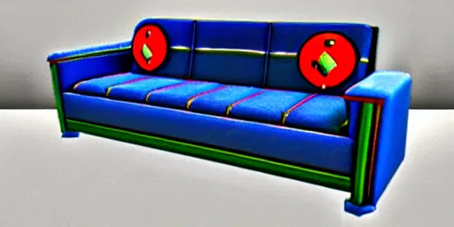 Prompt: Super Mario themed couch