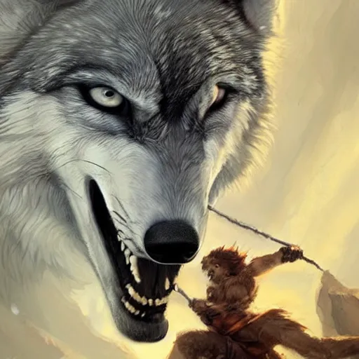 Image similar to for the strength of the pack is the wolf, and the strength of the wolf is the pack, realistic painting, artgerm, greg rutkowski