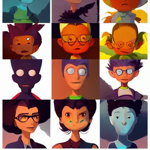 Image similar to face icon stylized minimalist rugrats, loftis, cory behance hd by jesper ejsing, by rhads, makoto shinkai and lois van baarle, ilya kuvshinov, rossdraws global illumination