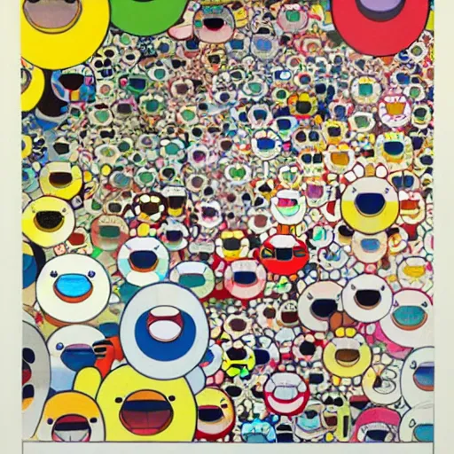 Image similar to a poster design by takashi murakami,