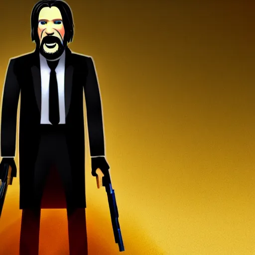 Prompt: john wick as a muppet. still photo. cinematic. dramatic lighting.