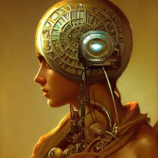 Image similar to detailed portrait of a scifi gadget, interior, filigree ornaments and greek architecture, artstation, bouguereau, beksinski, in africa, cinematic