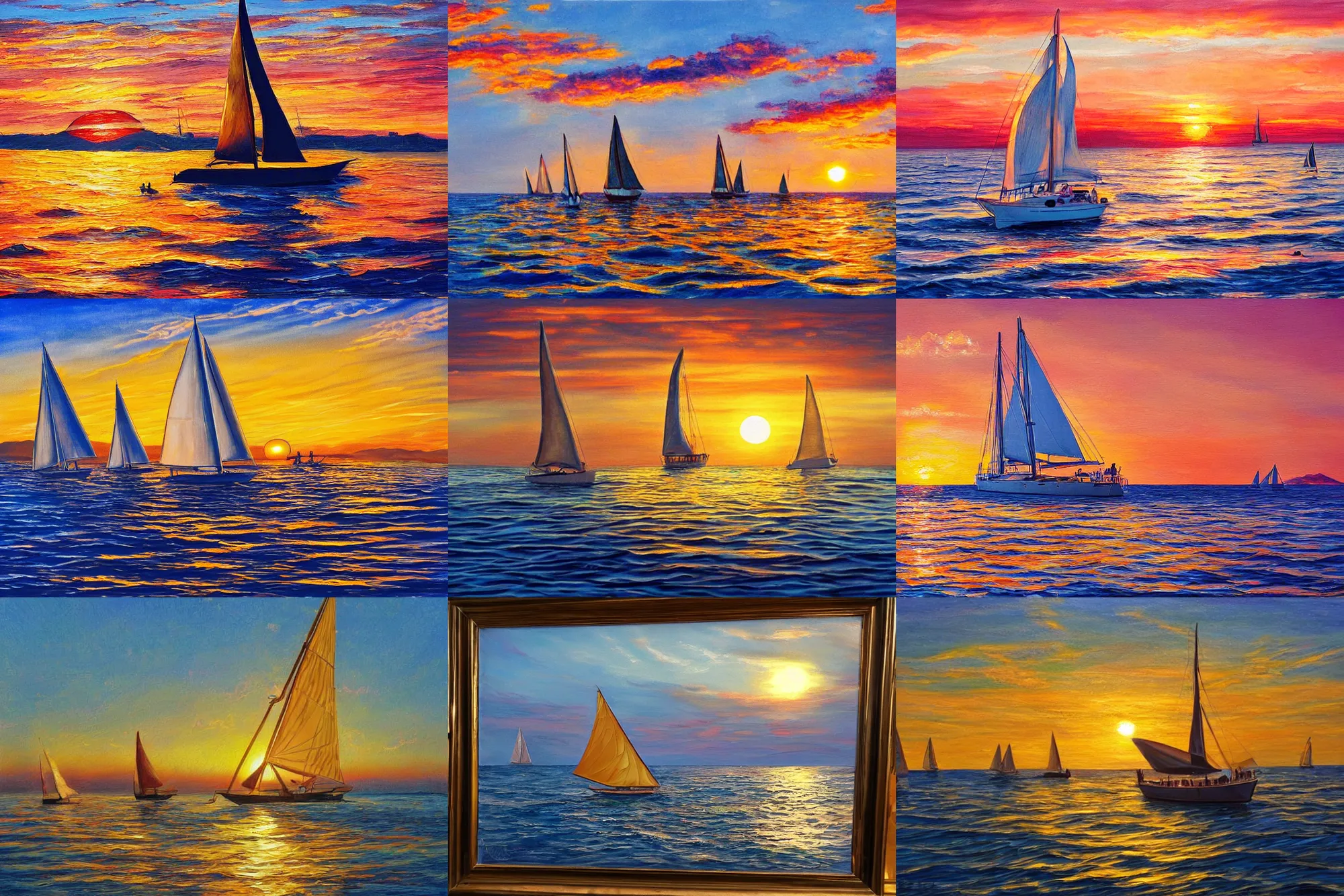 10 People Having A Good Time On A Sailboat Golden Stable Diffusion 