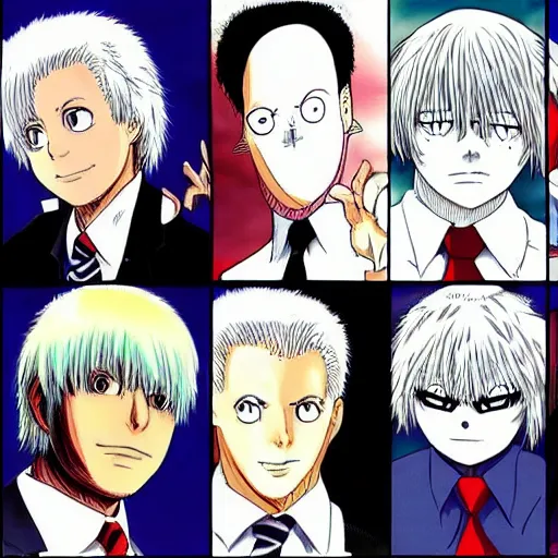 Image similar to biden deathnote anime, anime style