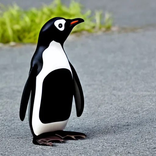 Prompt: a penguin wearing a business suit, dslr photo