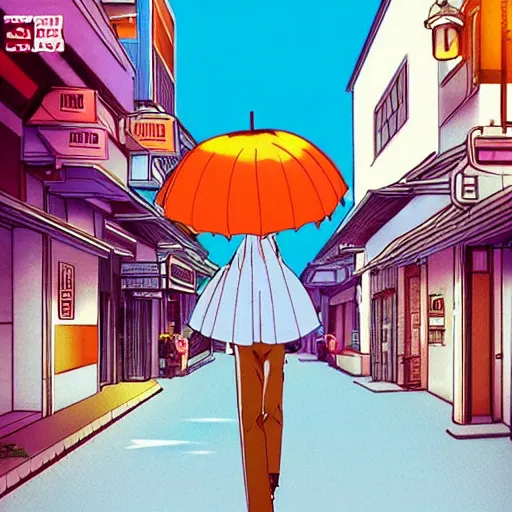 Prompt: man walking streets of quarter latin, sprite, vaporwave nostalgia, directed by beat takeshi, visual novel cg, 8 0 s anime vibe, kimagure orange road, maison ikkoku, sketch by osamu tezuka, directed by makoto shinkai and beat takeshi