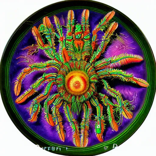 Image similar to Colorful Alien spiders plate From Art Forms in Nature by Ernst Haeckel