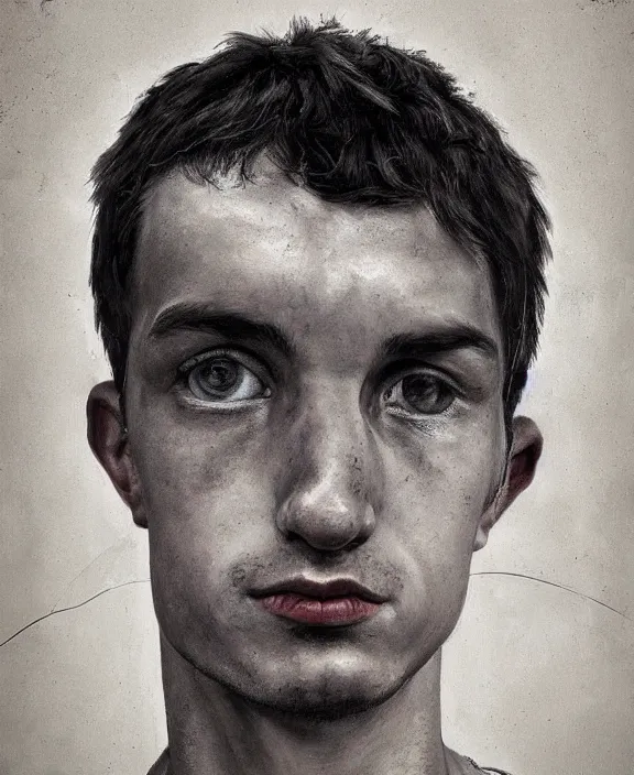Image similar to heroic portrait of a young basque man. art by denys tsiperko and bogdan rezunenko, hyperrealism