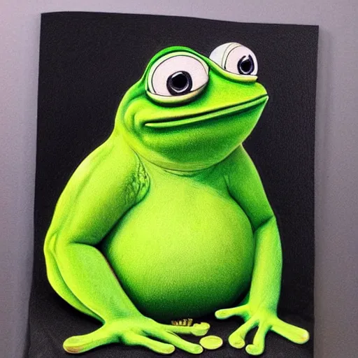 Prompt: realistic fat pepe the frog